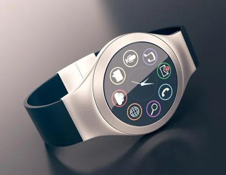 Wearable technology, smartwatch Illustrazione stock
