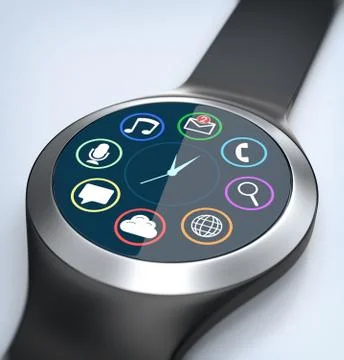 Wearable technology, smartwatch Illustrazione stock