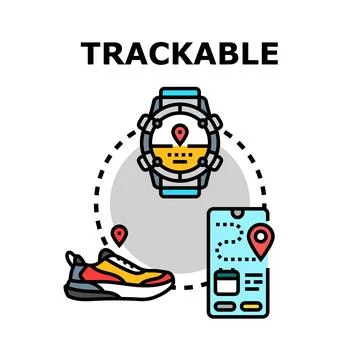 Wearable technology tracking activity and location concept Stock Illustration