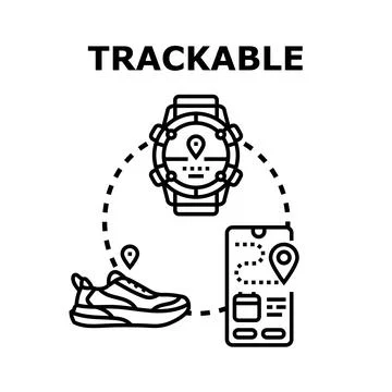 Wearable technology tracking activity and location concept イラスト素材