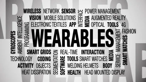Wearables - tag cloud (loop) Stock Footage 83663765