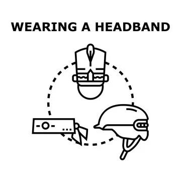 Wearing head accessory concept vector line icon Stock Illustration