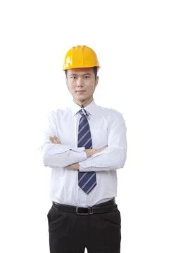 Wearing a helmet Engineer Stock Photos