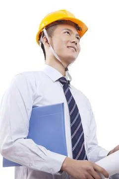 Wearing a helmet Engineer Stock Photos