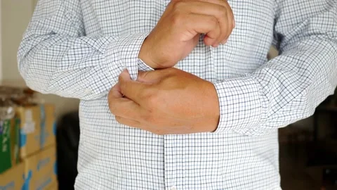 Wearing a shirt, Close up Stock Footage 153795589