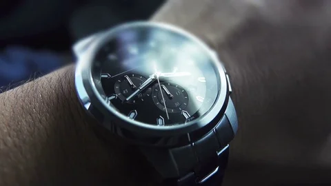 Wearing a Wristwatch Stock Footage 81145566