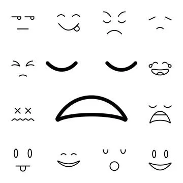 Weary, face flat vector icon in emotions pack Illustrazione stock