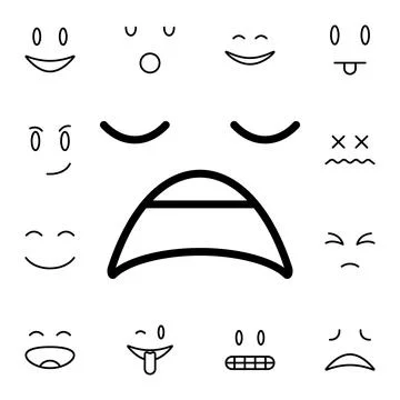 Weary, face flat vector icon in emotions pack Stock Illustration