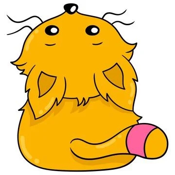 Weasel is greedy from behind with its head up, doodle icon image kawaii Stock Illustration