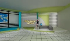 Weather 001 TV Studio Set - Virtual Green Screen Background PSD PSD Template