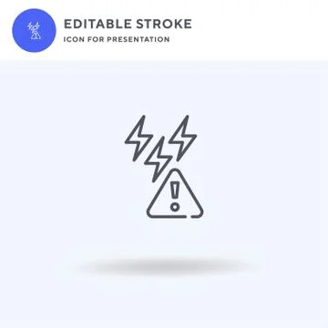 Weather Alert icon vector, filled flat sign, solid pictogram isolated on white 스톡 일러스트