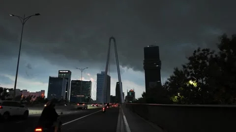 Weather alert before impending storm, bad weather conditions with dark clou.. Stock Footage 282929073