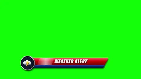 Weather alert lower third with green screen background, for news broadcasts.. Stock Footage 337555382