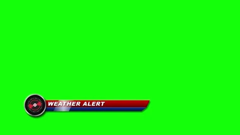 Weather alert lower third with green screen background, for news broadcasts.. Stock Footage 337555391