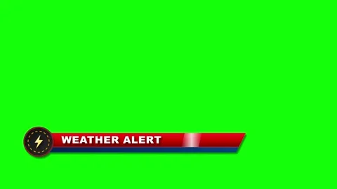 Weather alert lower third with green screen background, for news broadcasts.. Stock Footage 337555393