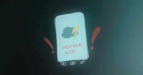 Weather Alert on a smartphone screen Stock Footage 314572041