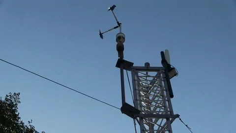 Weather and air pollution mast head end Stock Footage