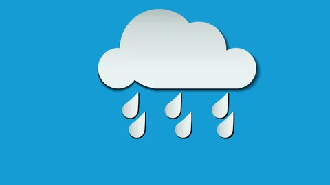 Weather animated icon set. Flat design. Paper cut style. Loop with alpha channel Stock Footage 91012460