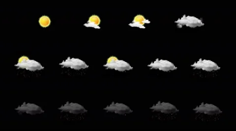 Weather animated icon set Stock Footage 48221774
