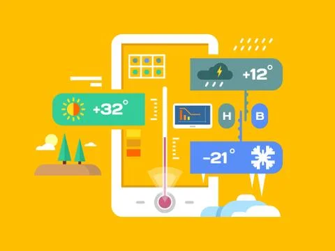 Weather application Stock Illustration
