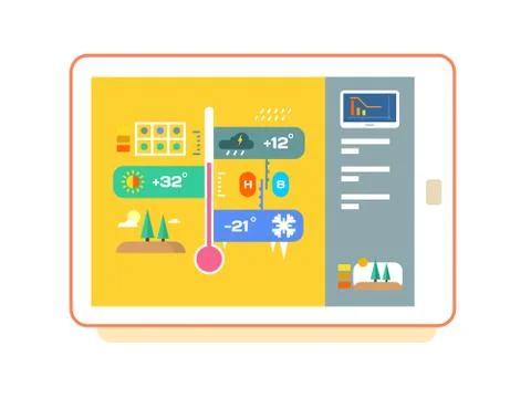 Weather application UI design Stock Illustration