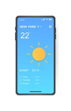 Weather Application user interface. UI, UX elements Stock Illustration