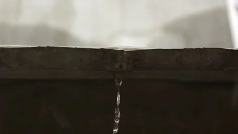 The weather is bad, it is raining. Drops of water fall. Gloomy, thunderstorm Stock Footage 235718805