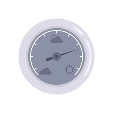 Weather barometer icon flat isolated vector Stock Illustration
