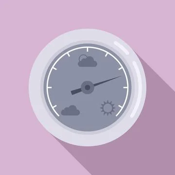 Weather barometer icon, flat style Stock Illustration