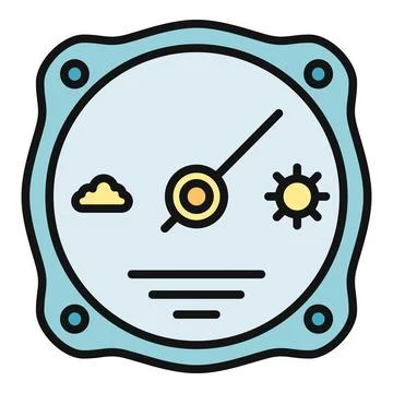Weather barometer icon measuring atmospheric pressure forecast Illustrazione stock