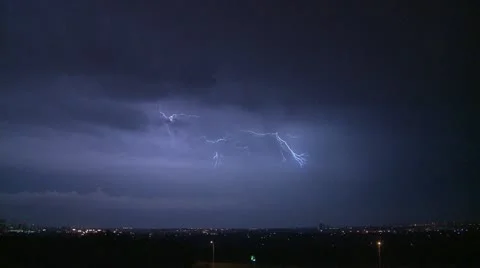 Weather, big late night thunderstorm, stunning, many strikes, #1 Stock Footage