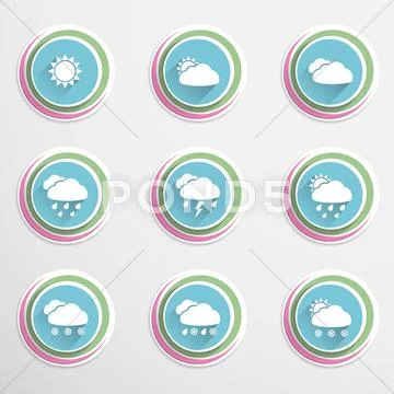 Weather buttons Stock Illustration