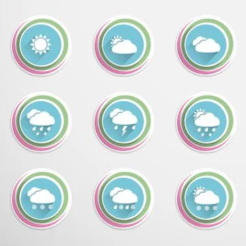 Weather buttons Stock Illustration
