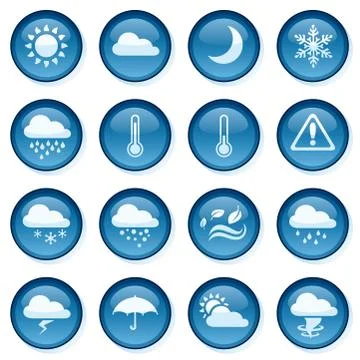 Weather buttons Stock Illustration
