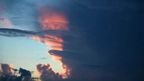 Weather changing from sunset to storm timelapse ProRes 4K Stock Footage 164200423