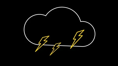 Weather clear cloudy wind lightning cloud animated icon weather cloud sun w.. Stock Footage 276540751