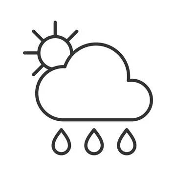 Weather climate rain sun cloud icon in line design. Weather climate rain sun Stock Illustration