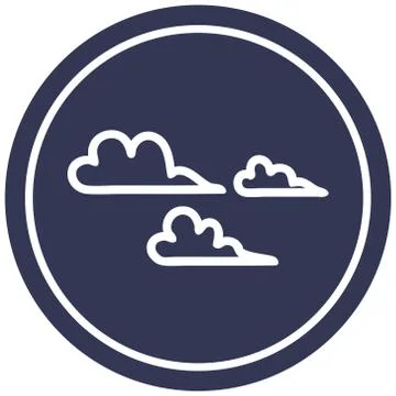 Weather cloud circular icon Stock Illustration