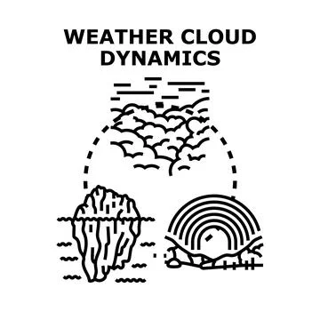 Weather cloud dynamics concept illustration showing climate processes Stock Illustration