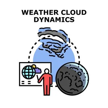 Weather cloud dynamics meteorology climate forecasting concept Stock Illustration