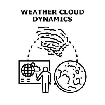 Weather cloud dynamics meteorology climate forecasting concept Stock Illustration