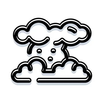 Weather cloud with falling rain doodle illustration Stock Illustration