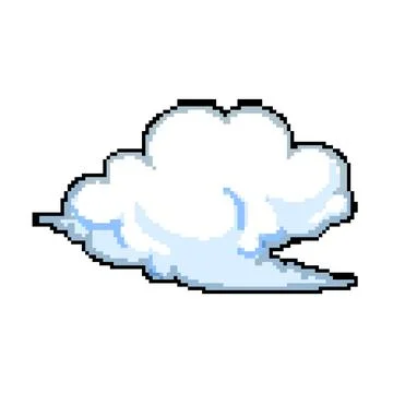 Weather cloud pixel art vector illustration Stock Illustration