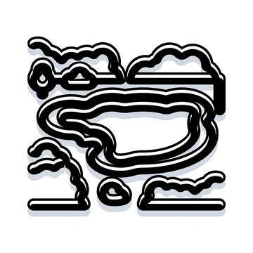 Weather cloud shapes collection black outline design Stock Illustration