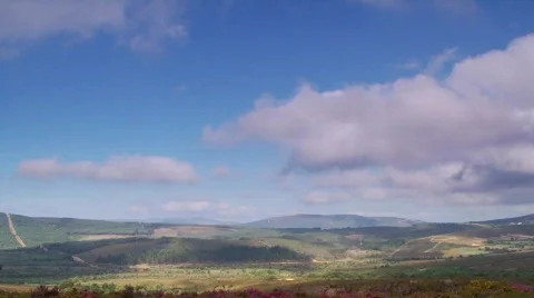 Weather clouds move over land -Timelapse Video stock 86370