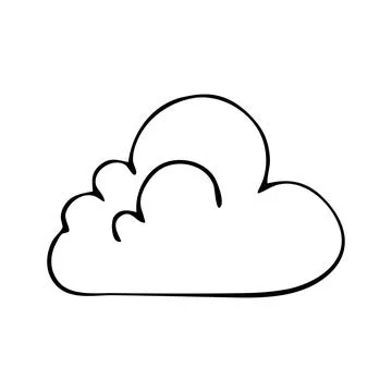The weather is cloudy. Vector doodle cloud. Hand drawn meteorological forecas Illustrazione stock