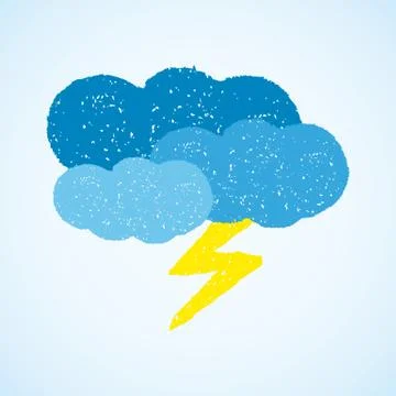 Weather - dark clouds and lightning Stock Illustration