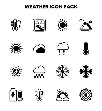 Weather DuoTone Bundle Icons Pack Stock Illustration