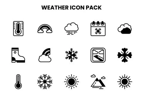 Weather DuoTone Set Icons Pack Illustrazione stock