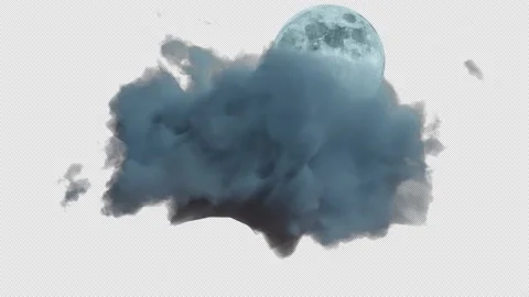 Weather Effect. Moon Cloud and Thunder. Seamless loop. Stock Footage 205181653